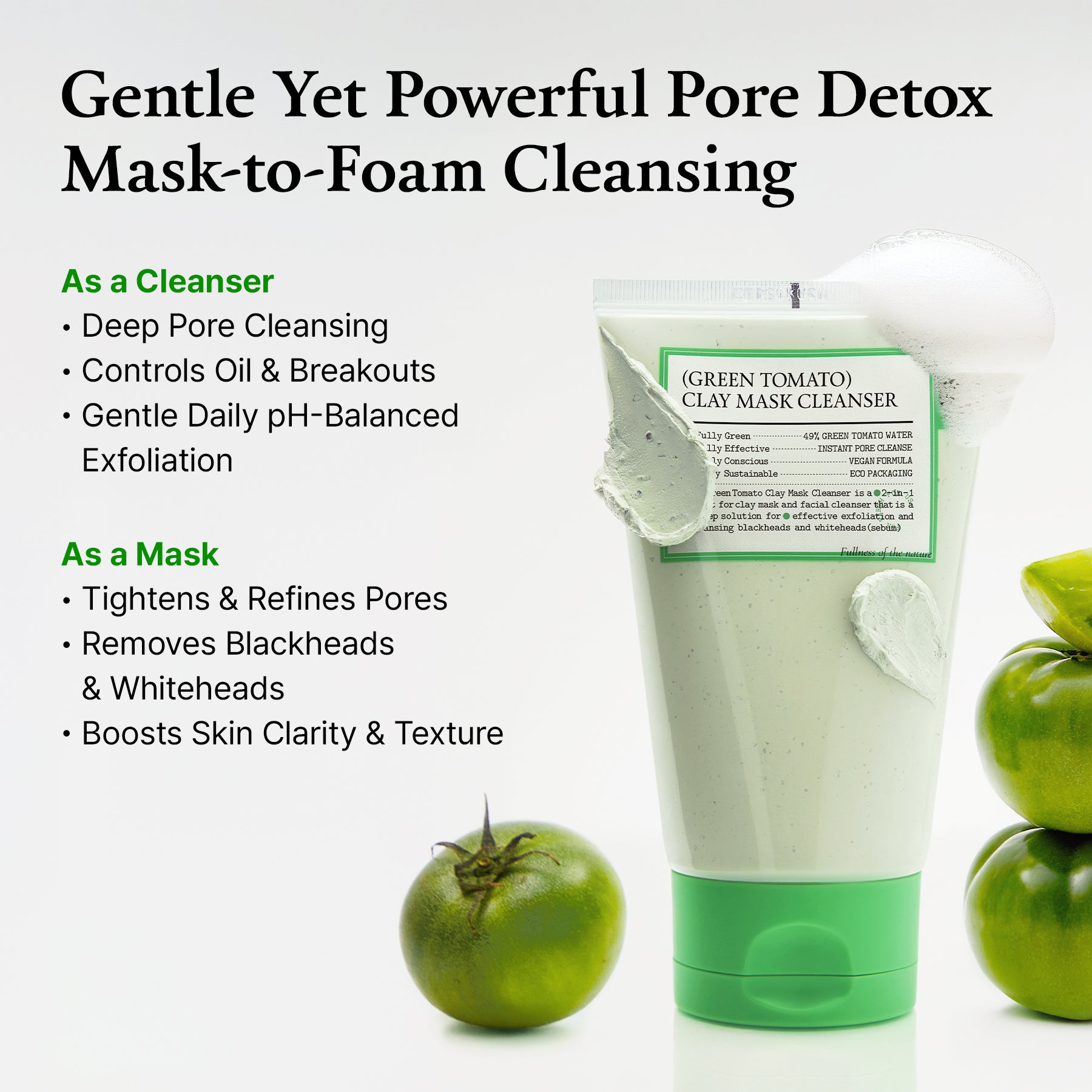 (Green Tomato) Clay Mask Cleanser Duo