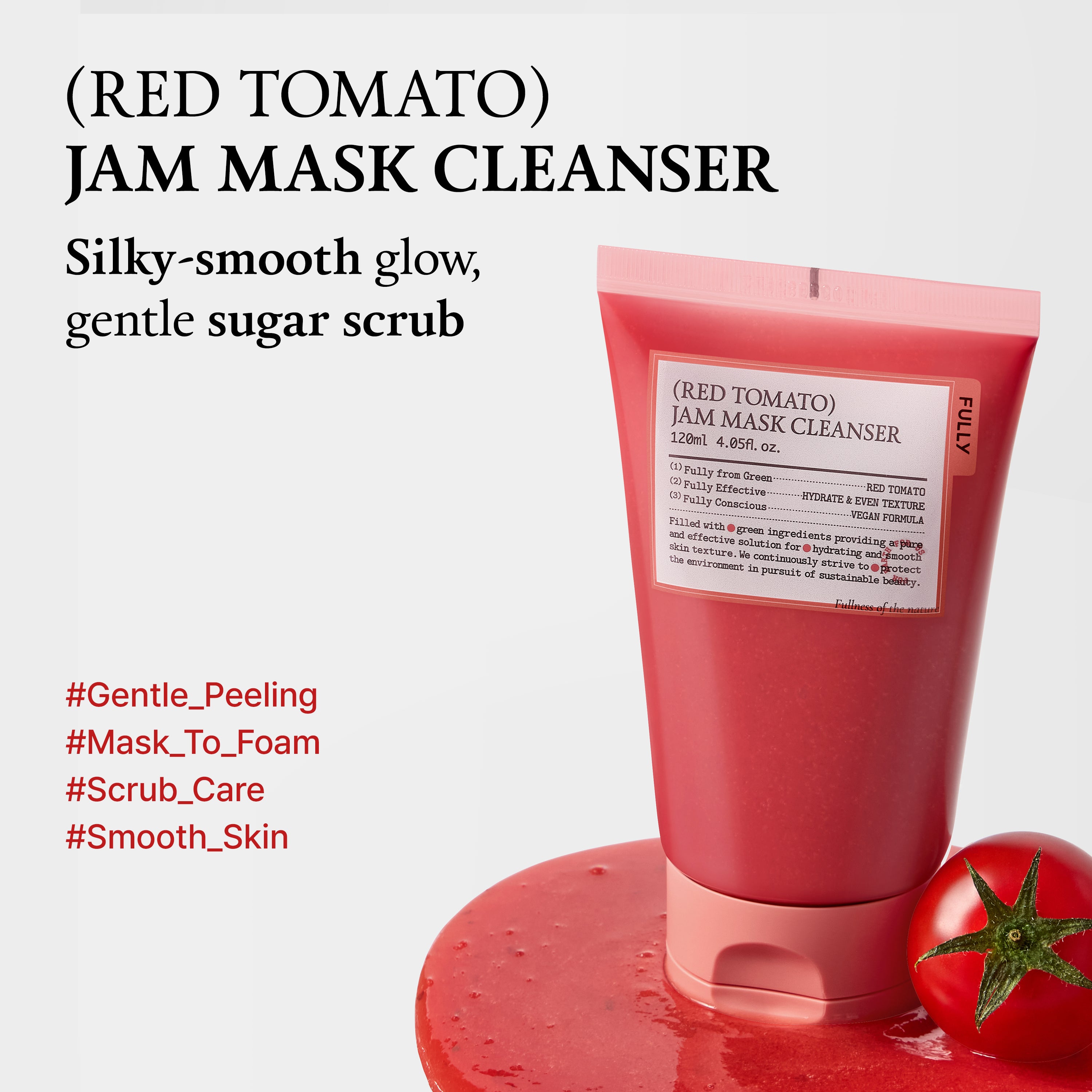 FULLY Red Tomato Jam Pack Cleanser | 71% Exfoliation & 3-in-1 Jam