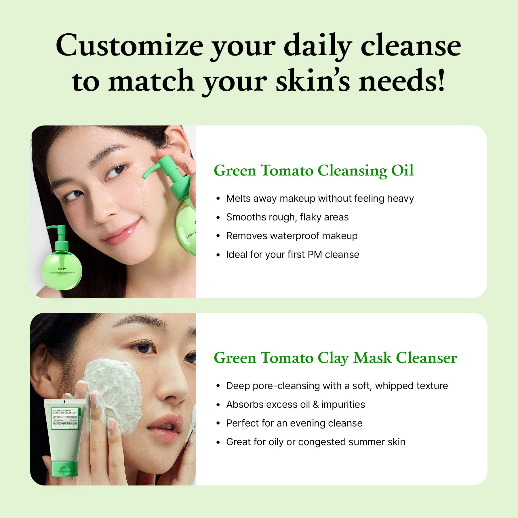 FULLY Green Tomato Perfect Cleansing Duo | Deep Pore Vegan Set