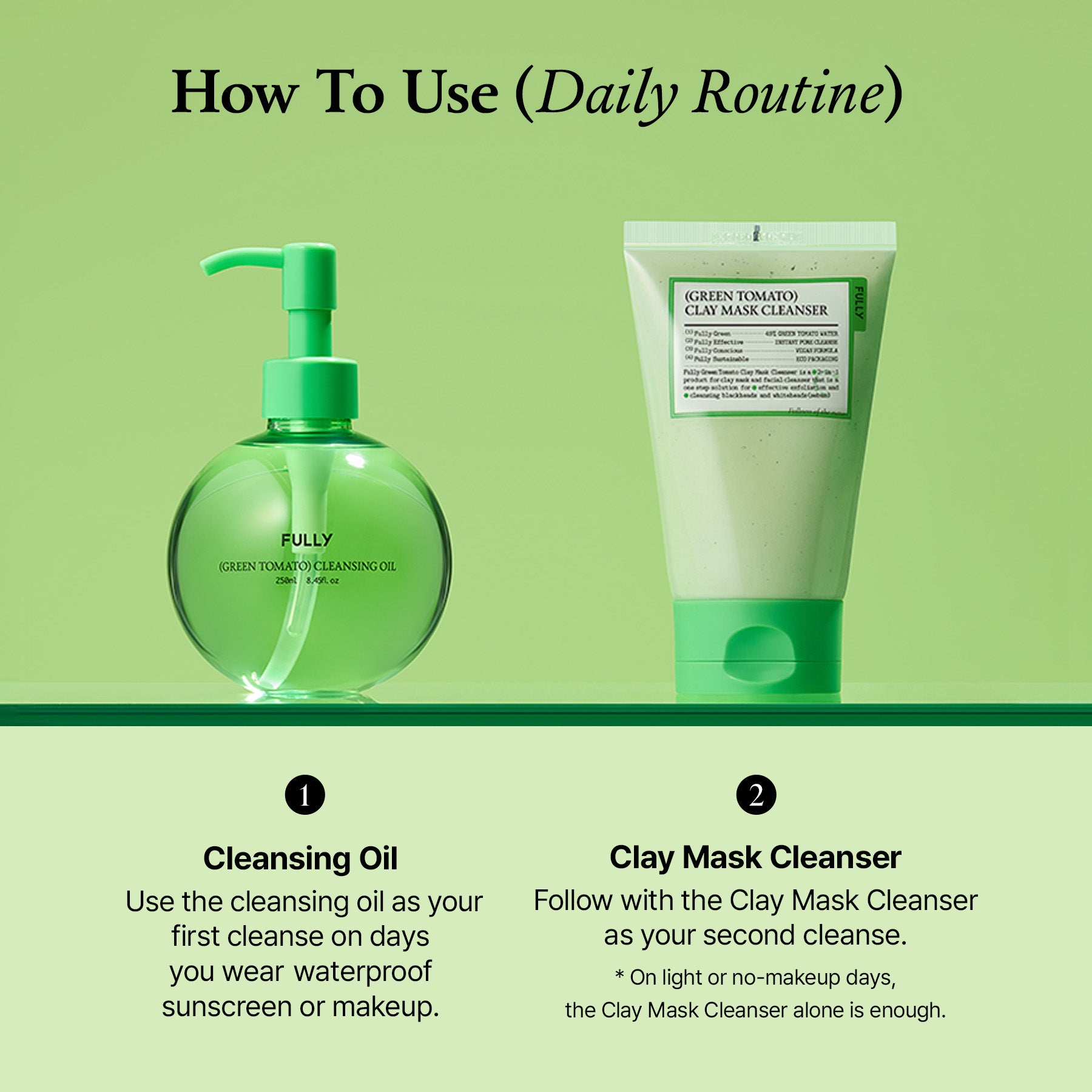 FULLY Green Tomato Perfect Cleansing Duo | Deep Pore Vegan Set