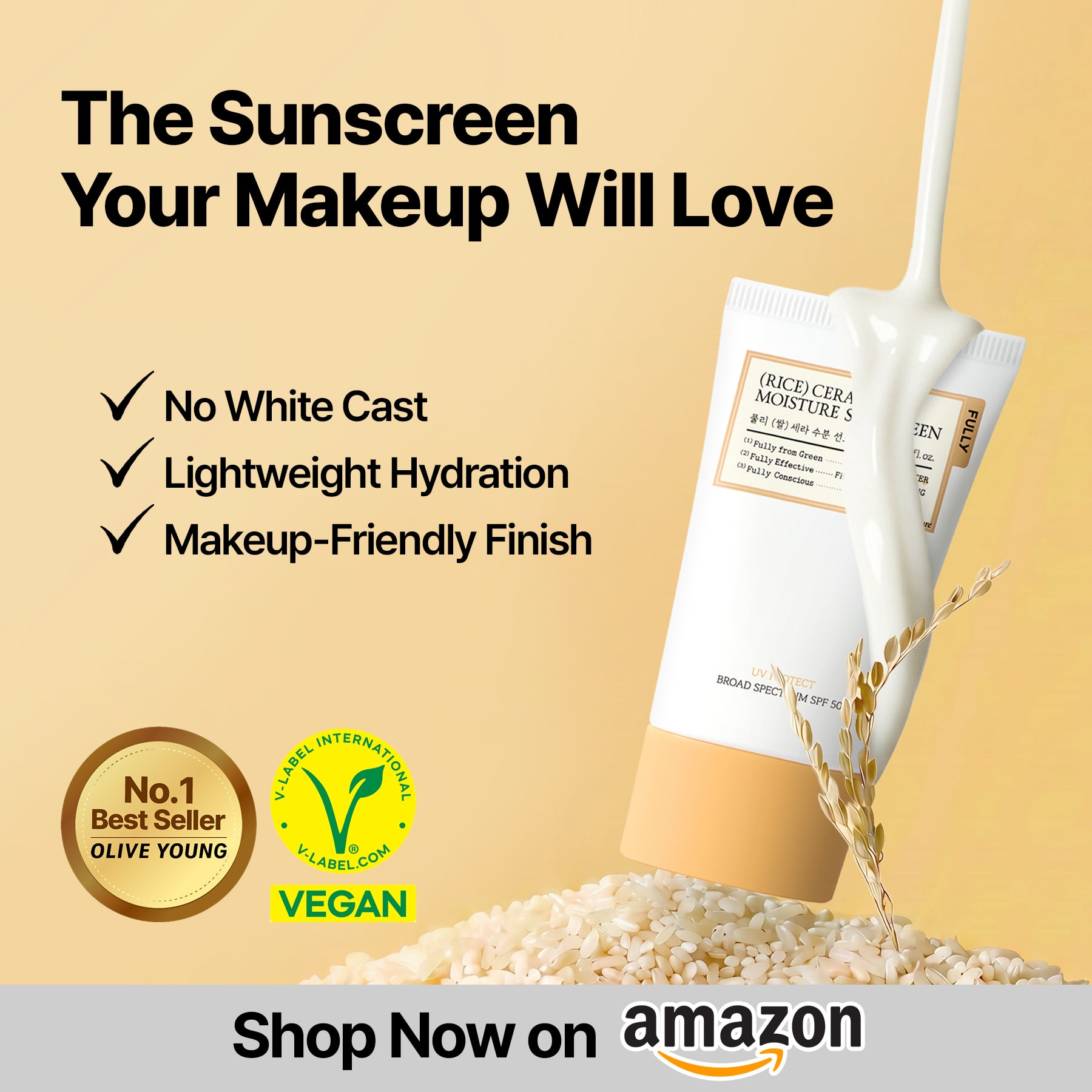 [Amazon] Rice Ceramide Moisture Sunscreen