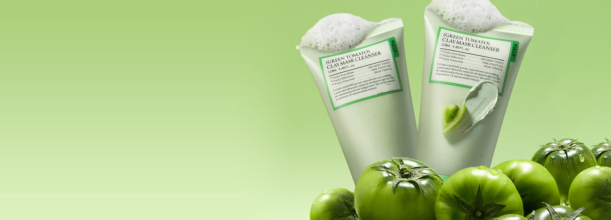 FULLY Green Tomato Clay Mask Cleanser | Vegan Pore-Tightening Mask