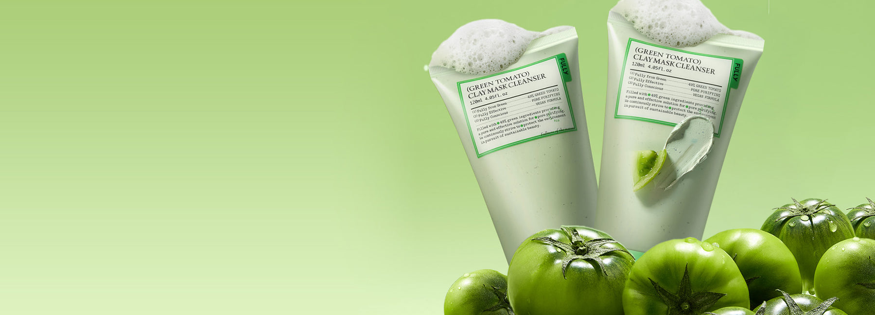 FULLY Green Tomato Clay Mask Cleanser | Vegan Pore-Tightening Mask Cleanser