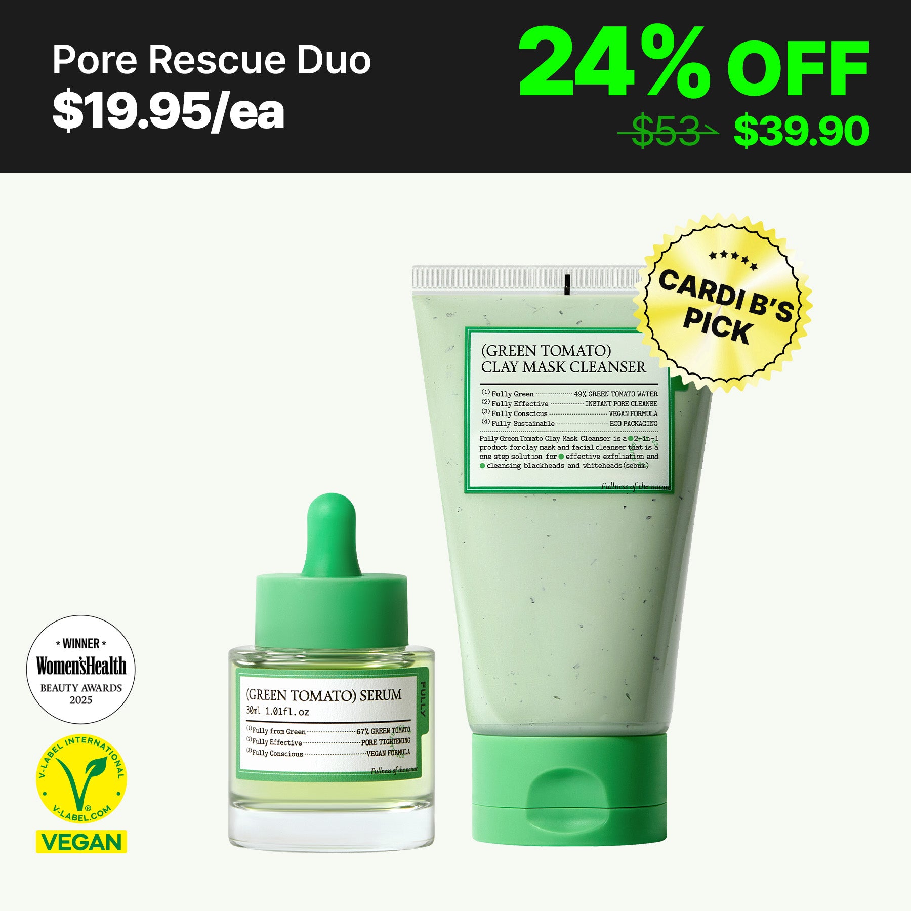 (Green Tomato) Pore Rescue Duo