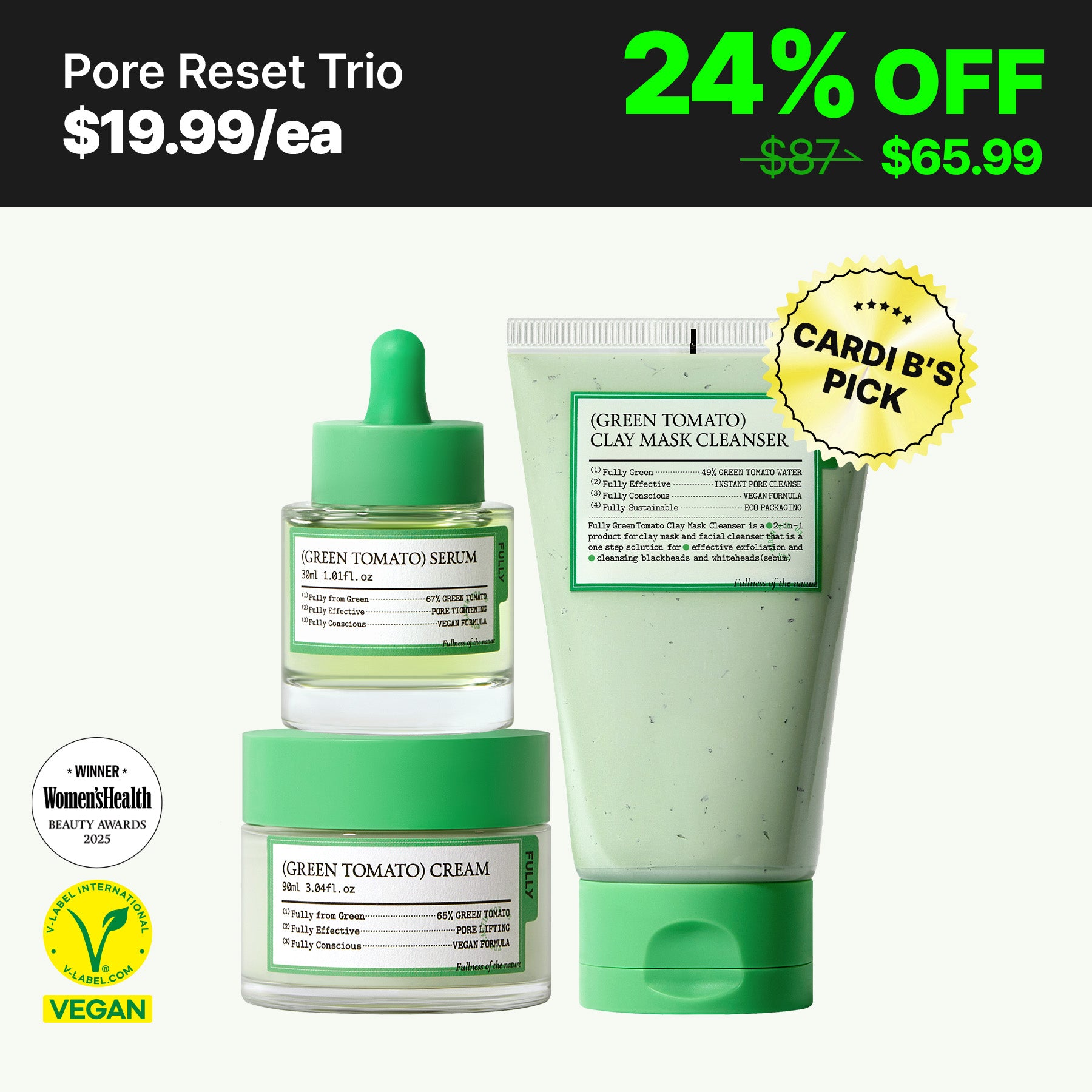 (Green Tomato) Pore Reset Trio