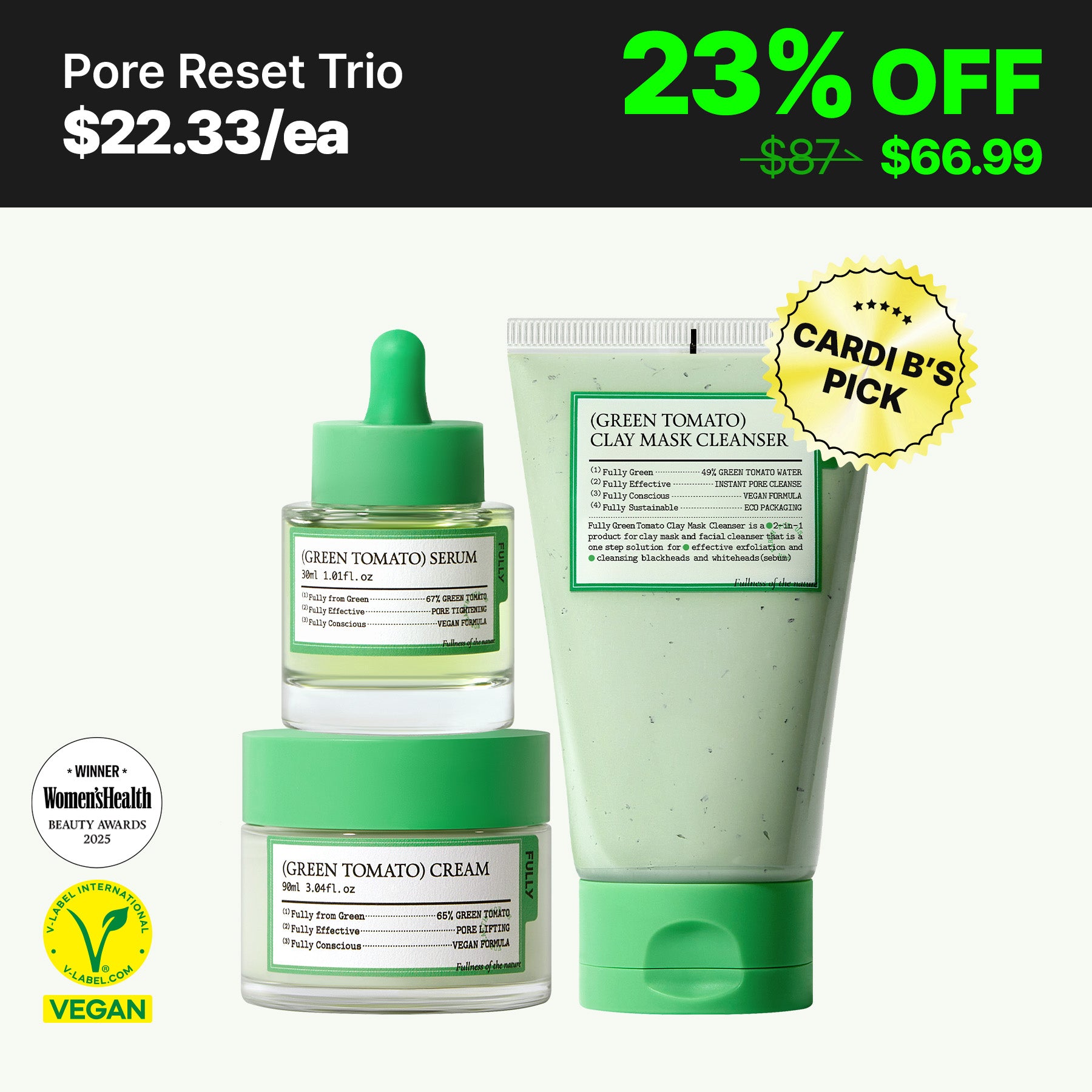 (Green Tomato) Pore Reset Trio