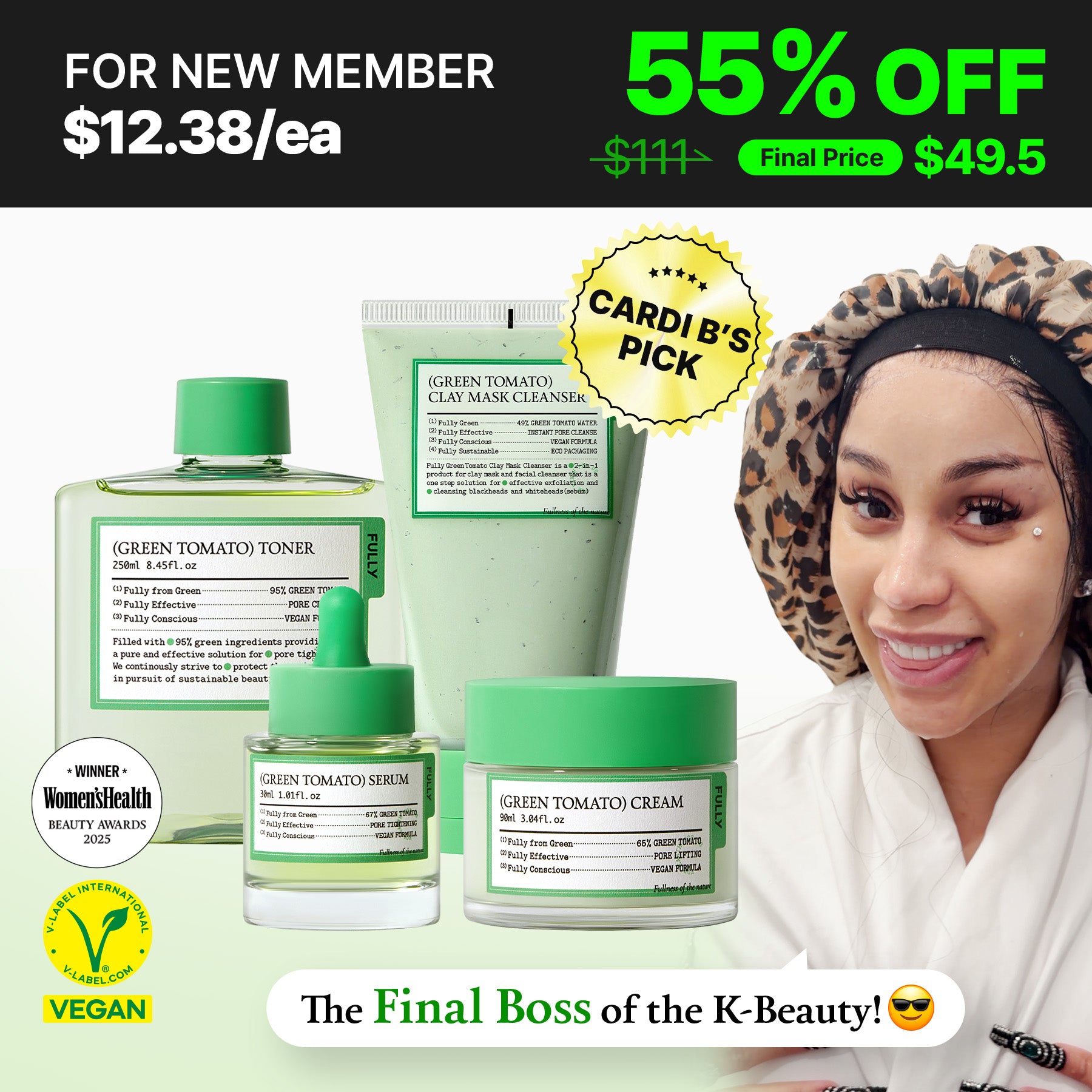 GREEN TOMATO) PORE-FECTION SET | 4-Step Vegan Pore-Tightening Routine